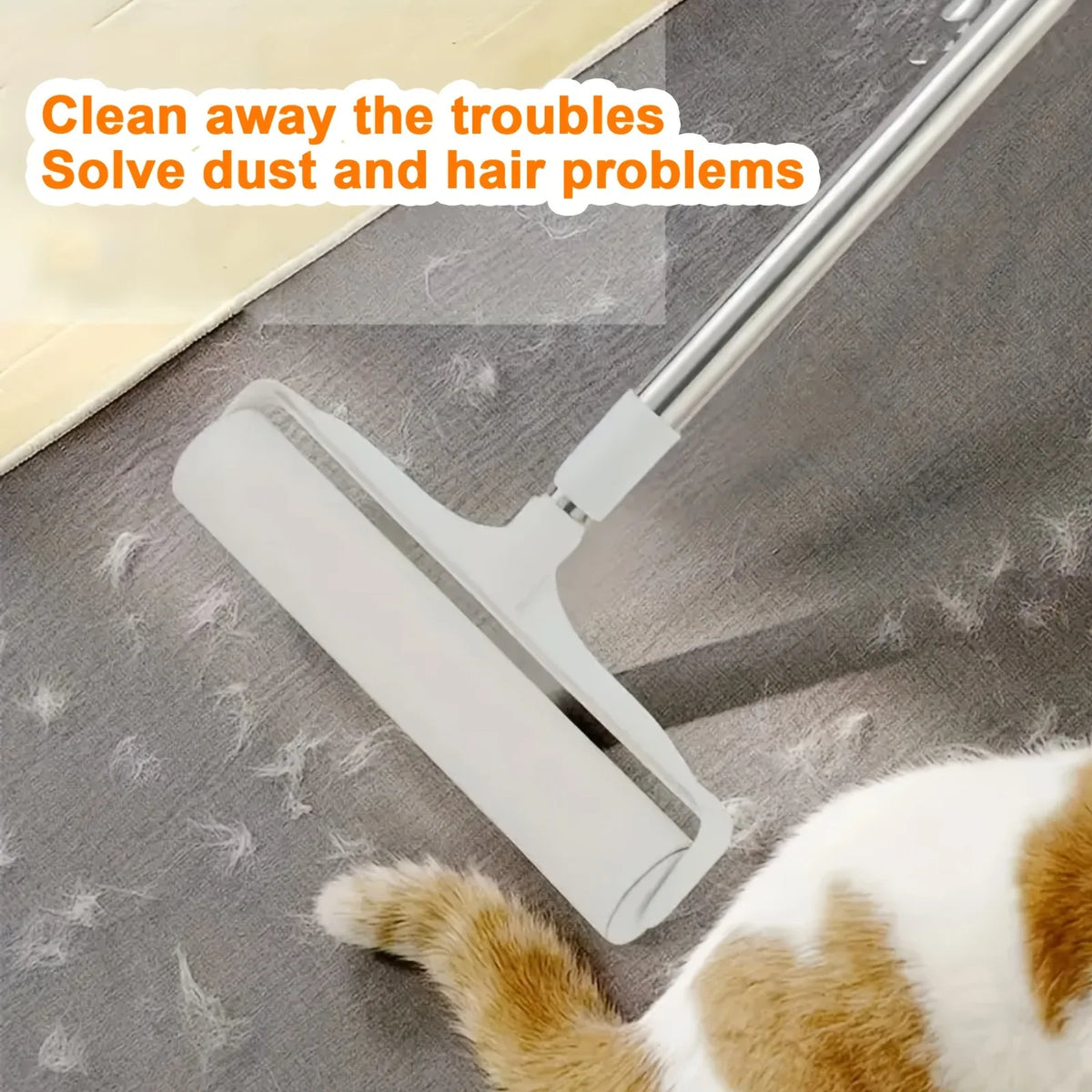 Mop Lint Remover, Lint Roller Refill And Mop, Retractable Clothing Brush, Household Cat Hair Floor Cleaning Tool, Pet Hair Rolle