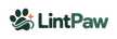 LintPaw logo featuring a sage green paw and lint-sweep mark with a coral sparkle